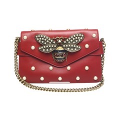 グッチ 453778 ハンドバッグ レッド  GUCCI ブロードウェイパールビー 2WAYバッグの画像