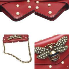 グッチ 453778 ハンドバッグ レッド  GUCCI ブロードウェイパールビー 2WAYバッグの画像