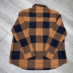 UNIQLO/フランネルネルシャツ 茶色と黒のチェック柄/LLの画像