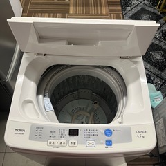 美品AQUA（アクア）全自動洗濯機 4.5kg AQW-S45C 配送可能の画像