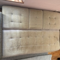 無料！ソファベッド　収納、ドリンクホルダー、オットマンの画像