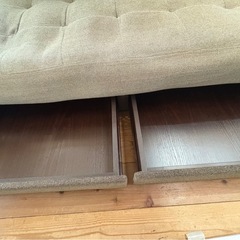 無料！ソファベッド　収納、ドリンクホルダー、オットマンの画像