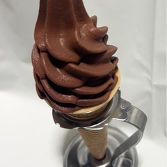 ソフトクリーム食品サンプル　スタンド付き　チョコレート 喫茶店　昭和レトロ　おままごと　コレクション　インテリアの画像
