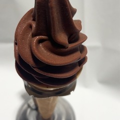 ソフトクリーム食品サンプル　スタンド付き　チョコレート 喫茶店　昭和レトロ　おままごと　コレクション　インテリアの画像