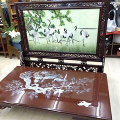 数十万円のお品が1万円ポッキリ　衝立　パーティション　螺鈿　象嵌　縁起物　パーティション　の画像
