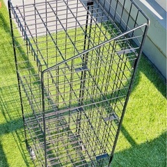 キャリー付　スチールラック　ブラック　棚4段の画像