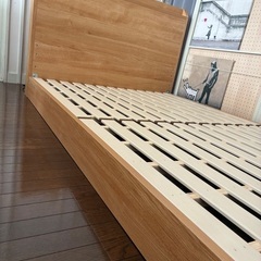 ニトリ　ロータイプセミダブルベッドフレームの画像