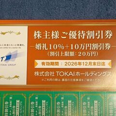 ご優待割引券あげます　TOKAIホールディングスの画像