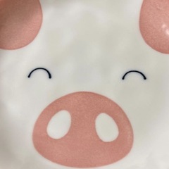 AIKA 豚と猫の顔の陶器皿 2枚セットの画像