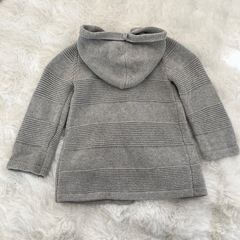 baby GAP フード付きニットアウター グレー 90cm の画像
