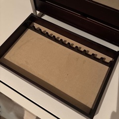 レイジースーザン 木製ジュエリーボックス ミラー付 大容量の画像