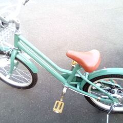 18インチ　子供自転車　グリーン　補助輪付き♪の画像