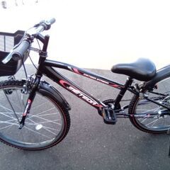 24インチ　黒　男の子自転車．　変速　LEDライトの画像