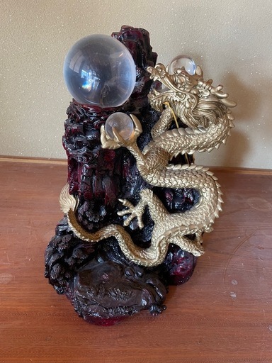 開運風水龍 置物 金龍上山昇り龍