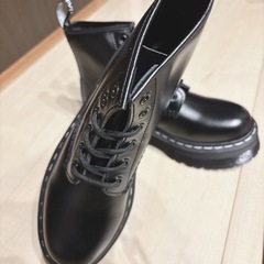 厚底 ブーツ 6ホール BOOTS ワークブーツ レディース ホワイトステッチの画像