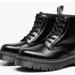 厚底 ブーツ 6ホール BOOTS ワークブーツ レディース ホワイトステッチの画像