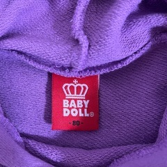 BABYDOLL ベビー キッズ フード付き　パーカーワンピース 紫 80cmの画像