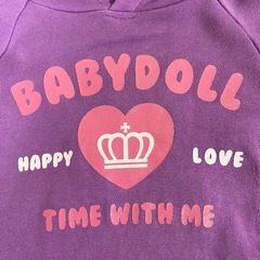 BABYDOLL ベビー キッズ フード付き　パーカーワンピース 紫 80cmの画像