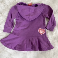 BABYDOLL ベビー キッズ フード付き　パーカーワンピース 紫 80cmの画像