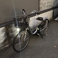 【京都発】京の楽チャリ　ヤマハ　電動アシスト自転車　銀色　パスwith 2017年モデルの画像