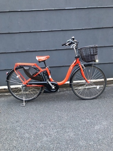 京都発】京の楽チャリ電動アシスト自転車ヤマハオレンジ色パスwith