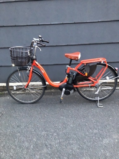 京都発】京の楽チャリ電動アシスト自転車ヤマハオレンジ色パスwith