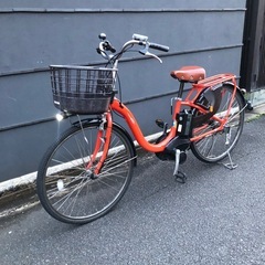 【京都発】京の楽チャリ　電動アシスト自転車　ヤマハ　オレンジ色　パスwith 2017年モデルの画像