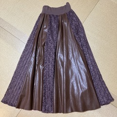 モニーレスカート　茶　レース革　の画像