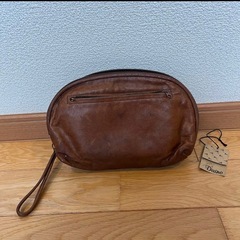 Daino 本革　ブラウンレザー クラッチバッグ　の画像