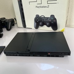 【動作良好 美品】PS2 薄型本体セット リモコン2個とメモカ付きの画像