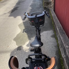 【京都発】京の楽チャリ　電動アシスト自転車　パナソニック　ギュットミニ　3人同時乗せ車両　黒色の画像