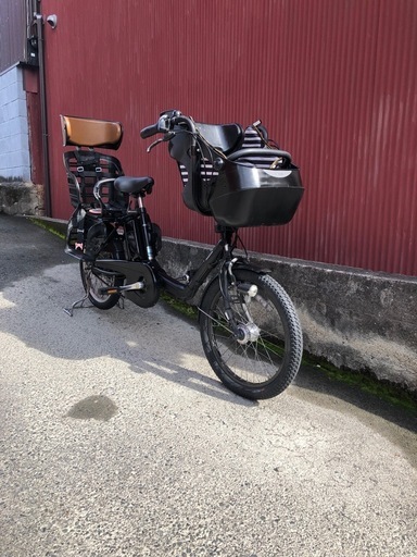 【京都発】京の楽チャリ　電動アシスト自転車　パナソニック　ギュットミニ　3人同時乗せ車両　黒色 3人乗り用チャイルドシート付きギュット・ミニ・DX パナソニック