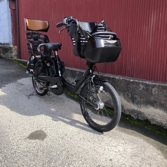 【京都発】京の楽チャリ　電動アシスト自転車　パナソニック　ギュットミニ　3人同時乗せ車両　黒色の画像