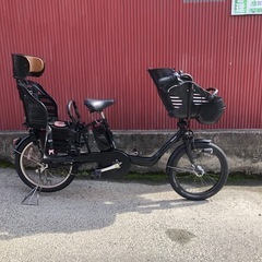 【京都発】京の楽チャリ　電動アシスト自転車　パナソニック　ギュットミニ　3人同時乗せ車両　黒色の画像