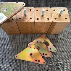 木製脚 x 4ケ（高さ10cm 無垢材）の画像