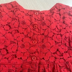 BABY GAP 赤 レース ワンピース 80㎝の画像