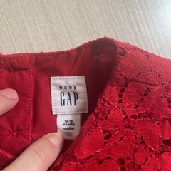BABY GAP 赤 レース ワンピース 80㎝の画像