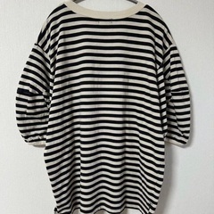 ニコアンド コットン天竺3Dスリーブプルオーバー　ボーダーの画像