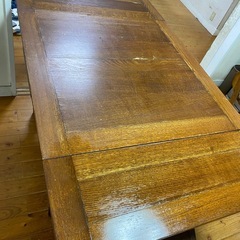 アンティーク　ダイニングテーブルと椅子２脚の画像