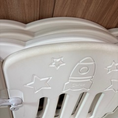 Carazベビーサークル 10枚 140×200 ホワイト×ベージュの画像