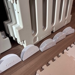 Carazベビーサークル 10枚 140×200 ホワイト×ベージュの画像