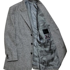 PAPAS グレー チェック柄 スーツ ジャケット セットアップ　パパスの画像