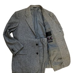 PAPAS グレー チェック柄 スーツ ジャケット セットアップ　パパスの画像