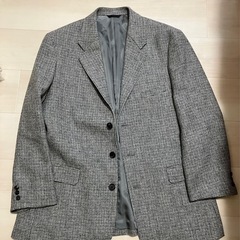PAPAS グレー チェック柄 スーツ ジャケット セットアップ　パパスの画像