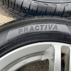 155/65R13 社外ホイール国産タイヤ4本セットの画像