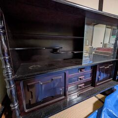 【引き取り無料】食器棚■食器ケース　ガラスケース　お酒の保管■飯田市の画像