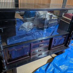 【引き取り無料】食器棚■食器ケース　ガラスケース　お酒の保管■飯田市の画像
