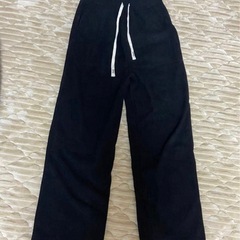 黒 コーデュロイ ワイドパンツ　裏起毛　Mサイズの画像