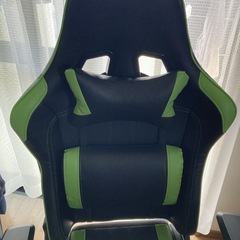 定価21,990円 美品 ニトリ ゲーミングチェア GM707 黒と緑 美品 ネット販売終了 イス PC テレワークの画像