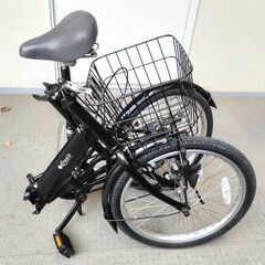 20インチ シマノ６速 カゴ付き 折り畳み自転車の画像